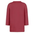 thumbnail image 4 of GEWSEY 3/4 Length Sleeve Womens Tops 2025 Fall Crew Neck Shirts Three Quarter Sleeve Petite Tshirts (Brick Red, XXL), 4 of 5