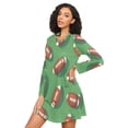 thumbnail image 3 of FORMRS Womens Long Sleeve Nightgowns Crew Neck Sleep Shirt Soft Pajamas Sizes S-3XL, American Footballs, 3 of 8