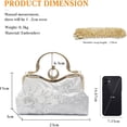 thumbnail image 3 of LZCKDPX Women Evening Bag Floral Embroidery Clutch Bag Vintage Handbag Bridal Wedding Purse Elegant Shoulder Bag,Silver,bag, 3 of 6