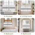 thumbnail image 6 of Gray Solid Color Texture Tier Curtains, Simple Grey Stripes Light Filtering Kitchen Curtains, 2Pcs Rod Pocket Half Window Treatments Panels for Sink Cafe Cabinet Camper 27.5x24 Inches, 6 of 9