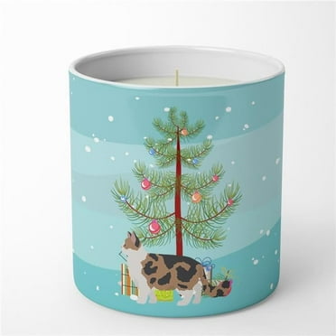 Carolines Treasures CK4691CDL 3.75 x 3.25 in. Unisex Ragamuffin No.2 Cat Merry Christmas 10 oz Decorative Soy Candle