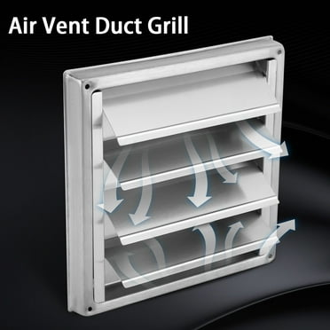 Jadeshay Stainless Steel External Air Vent Cover Metal Dryer Vent Cover Outdoor Exhaust Louvered Vent Cap Exterior Wall Vent Hood Wall Duct Ventilation Grille Cover Outlet Airflow Vent (4 Inch)