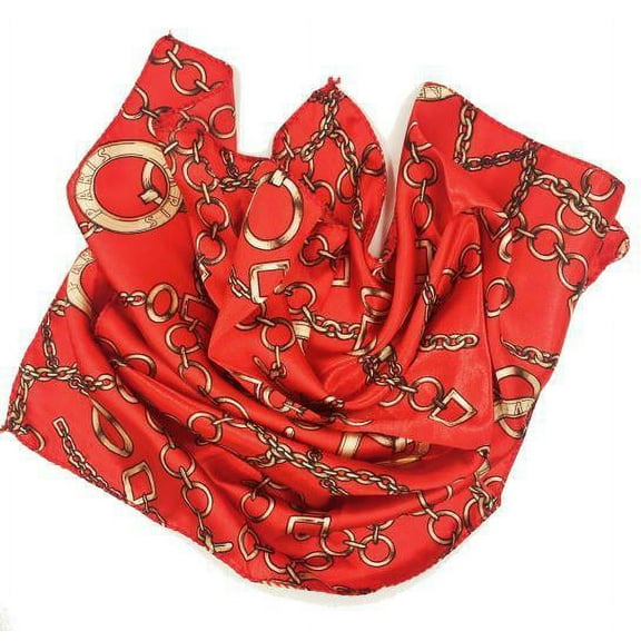 Women Elegant Red Fashion Chain Scarf
