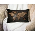 thumbnail image 3 of Pillow Covers Vintage Map on Black Background 12" x 20" Lumbar Pillow Covers Home Decorative Cotton Linen Cushion Case for Sofa Couch Housewarming Gifts Family Room Décor, 3 of 6