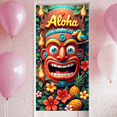 thumbnail image 5 of Decorative Design Aloha Tiki Mask Banner Tropical Flowers Wooden Background for Hawaiian Party Luau Celebration Summer Event, 5 of 8