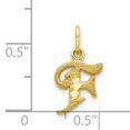 thumbnail image 3 of 10k Yellow Gold Dainty Letter F Initial Name Monogram Necklace Charm Pendant, 3 of 7