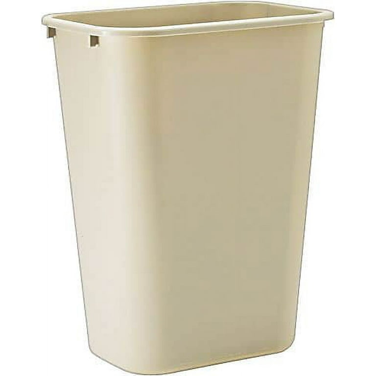 Deskside Plastic Wastebasket, 10.25 gal, Plastic, Beige Deskside Plastic Wastebasket, 10.25 gal, Plastic, Beige