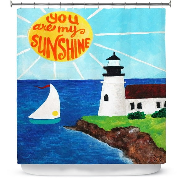 Shower Curtains 70" x 73" from DiaNoche Designs by nJoy Art - Sunshine Lighthouse
