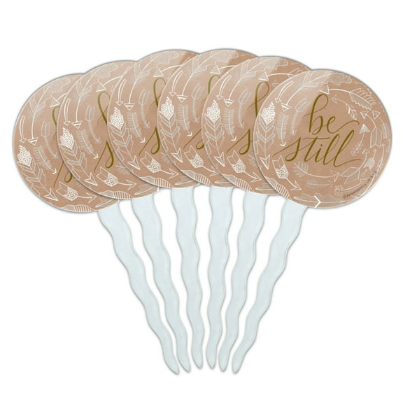 Be Still Arrows Cupcake Picks Toppers Decoration Set of 6