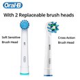 thumbnail image 4 of Cepillo de dientes eléctrico Oral B Pro600, cepillo de dientes 3D White Teeth, cabezal redondo, elimina la placa, cepillo de dientes sónico, resistente al agua, con cabezal adicional, 4 of 5