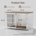 thumbnail image 2 of TIME RAY 48" Dog Crate Furniture, Heavy-Duty Metal Dog House, Decorative Pet House that Doubles as an Indoor Side Table, White, 2 of 7