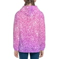 thumbnail image 4 of Hoodies for Teen Girls Boys - Pink Purple Glitter Texture Warm Boys' Fashion Zip Up Hoodies & Sweatshirts, Boys Girls Kids Clothes Size 10-12 Youth Pullover with Kangaroo Pocket, 4 of 5