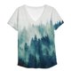 thumbnail image 4 of Blusa de manga corta estampada con cuello en V para mujer a la moda, camisetas de verano Pompotops  hkajfhjk461723, 4 of 4