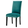 thumbnail image 3 of Side Dining Chair, Set of 2, Velvet, Wood, Teal Blue, Modern Contemporary Urban Design, Kitchen Room Cafe Bistro Restaurant Hospitality, 3 of 10