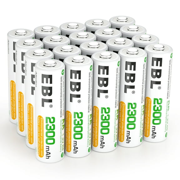 EBL 20-Pack 2300mAh AA Ni-MH Rechargeable Batteries