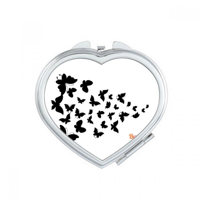 Butterflies with Dark Colour Mirror Travel Magnification Portable Handheld Pocket Makeup