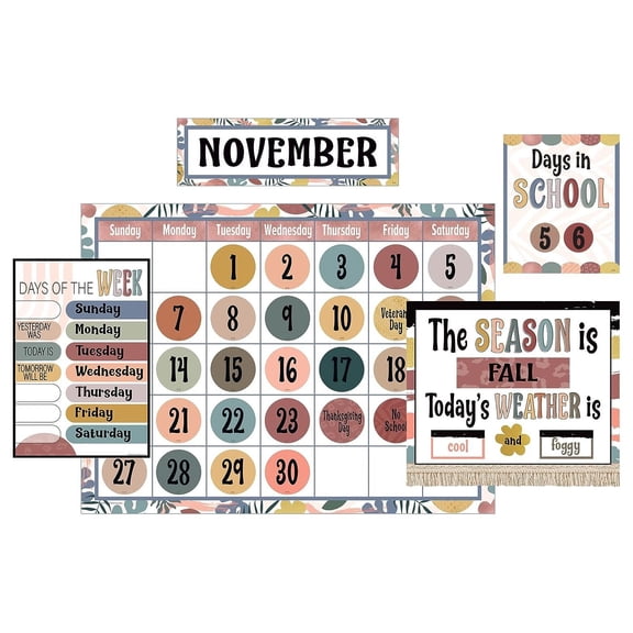 CintBllTer Wonderfully Wild Calendar Bulletin Board Large