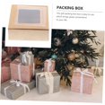 thumbnail image 2 of y 20pcs Boxes Packing Box Candy Boxes Packaging Wrapping Cases Small Boxes Mini Boxes Holder Christmas Baking Boxes Mini Tennis Racket Mini Jewelry Paper Brown, 2 of 5
