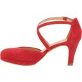 thumbnail image 3 of Women's Walking Cradles Pammy Cross Strap Pump Red Suede 10.5 W, 3 of 6
