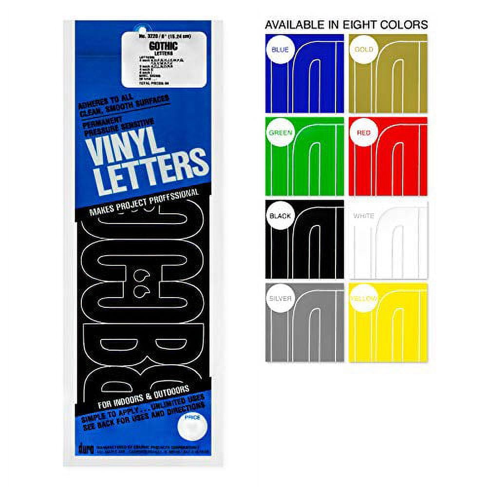 Duro D3220-WHT Permanent Adhesive Vinyl Letters, 6-Inch, White