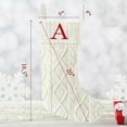thumbnail image 6 of Christmas Stockings with Initials, 20” Large Embroidered Monogram Knitted Stockings for Family, Kids, Xmas Holiday Party Gifts & Decoration for Fireplace, White, 6 of 10