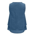 thumbnail image 7 of WCJM Women's Tanks Flowy Chiffon Sleeveless Blouse for Women Double Layers Crewneck Tank Top Ladies Summer White Tunic Shirt（Blue,S）, 7 of 7