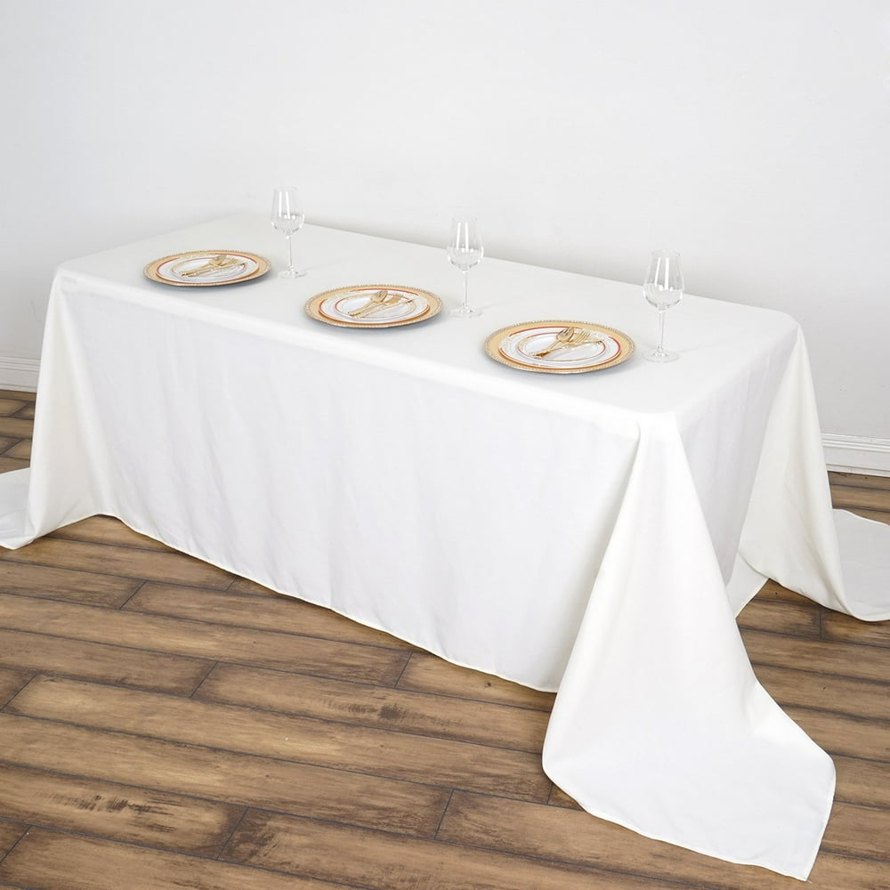 Efavormart 90x156" Rectangle 250gsm Polyester Tablecloth Commercial