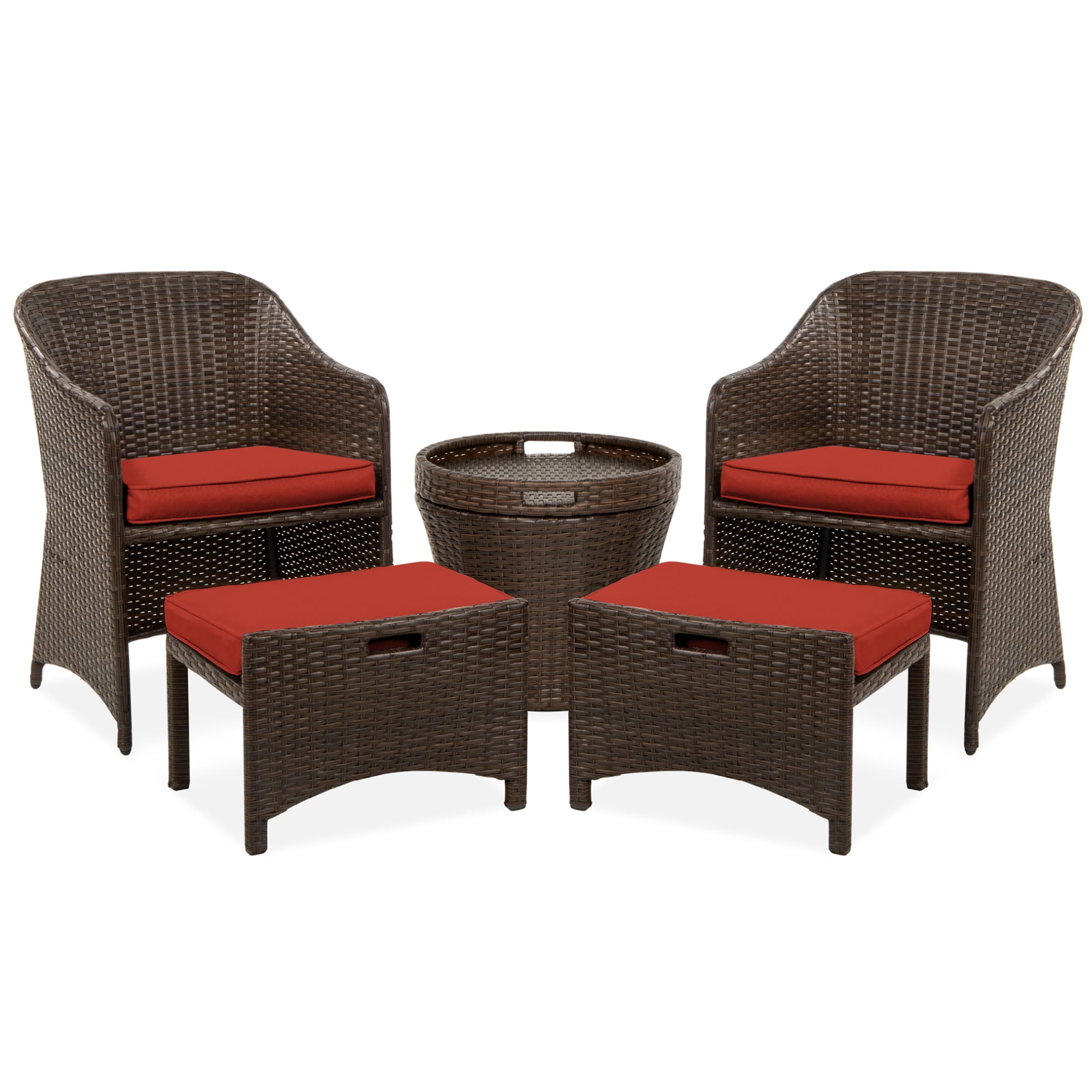 Best Choice Products 5-Piece Outdoor Wicker Patio Bistro Furniture Set