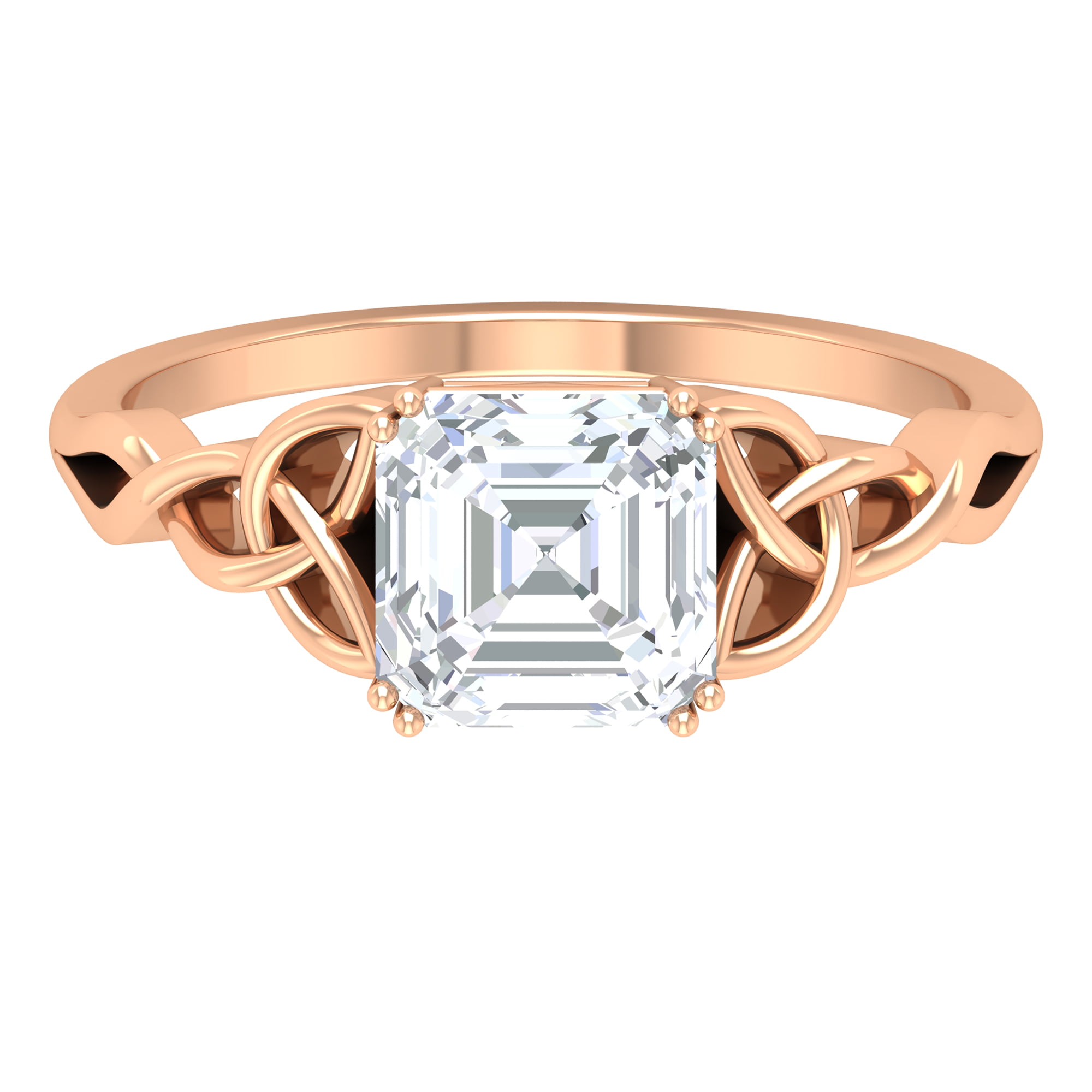4.50CT Asscher Cut Simulated Diamond Engagement Cocktail Party Ring 925 Silver 