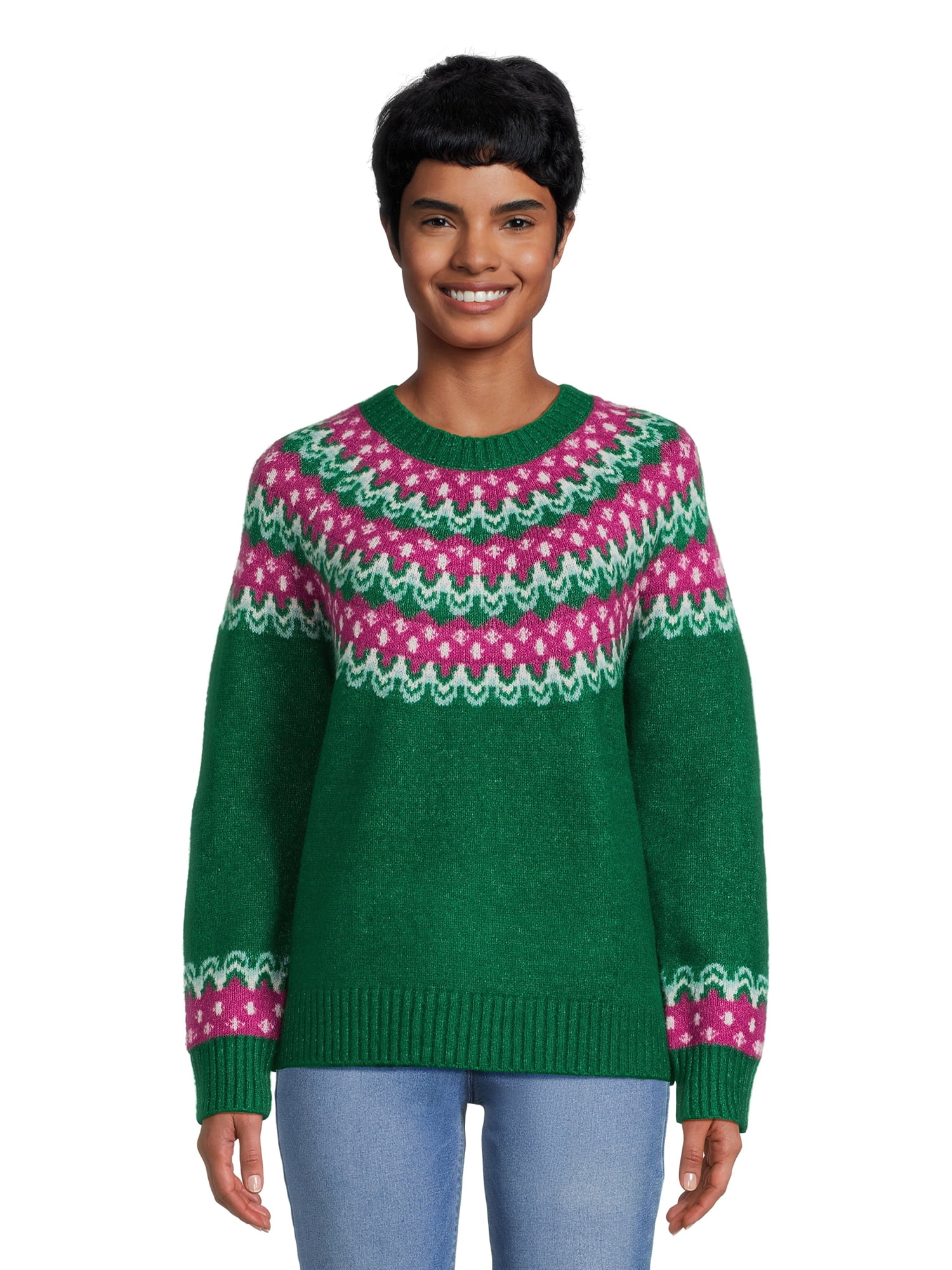 99 Jane Street Women's Crewneck Pullover Sweater with Long Raglan