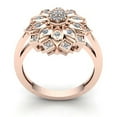 thumbnail image 3 of Real 0.25carat Round Cut Diamond Ladies Flower Vintage Anniversary Engagement Ring Solid 14K Rose, White or Yellow Gold FG VS, 3 of 3