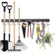thumbnail image 1 of Fong Garage Organizer, 64inch Adjustable Storage System With 16 Hooks 4 Pcs Rails Tool Storage Wall Mounted Garden Storage Door Mop Broom Tools Holder, 1 of 4