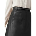 thumbnail image 5 of INSPIRE CHIC Women's Faux Leather Skirt A-Line High Waist Vintage Pencil Midi Skirt XS Black, 5 of 6