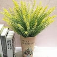 thumbnail image 4 of Artificial Lavender Flowers 8pcs Fake Plants with Faux Plastic Wedding Bouquet for Home Party Wedding Balcony Garden Patio Outdoor Decoration (Yellow,8pcs), 4 of 7