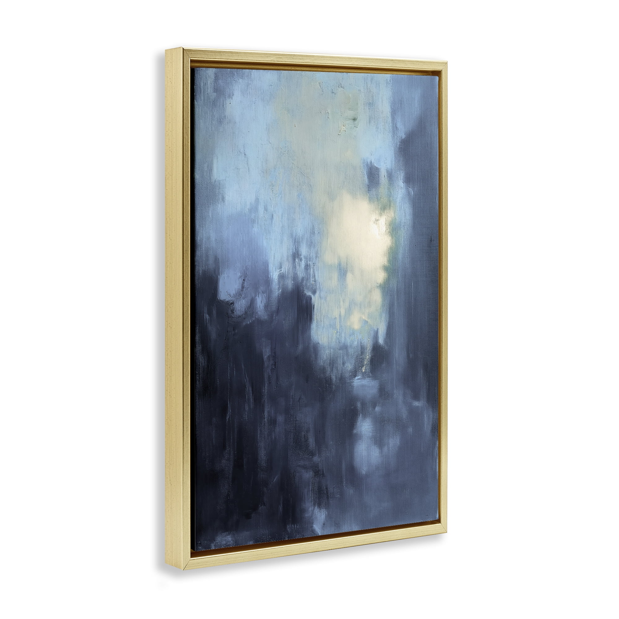 Stupell Industries Modern Masculine Abstract Abstract Painting Gold Floater Framed Canvas Art Print Wall Art, 17 x 25
