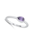 thumbnail image 4 of CHOOSE YOUR COLOR Simulated Amethyst Sideways Pear Ring .925 Sterling Silver Band Purple CZ Female Size 8, 4 of 4