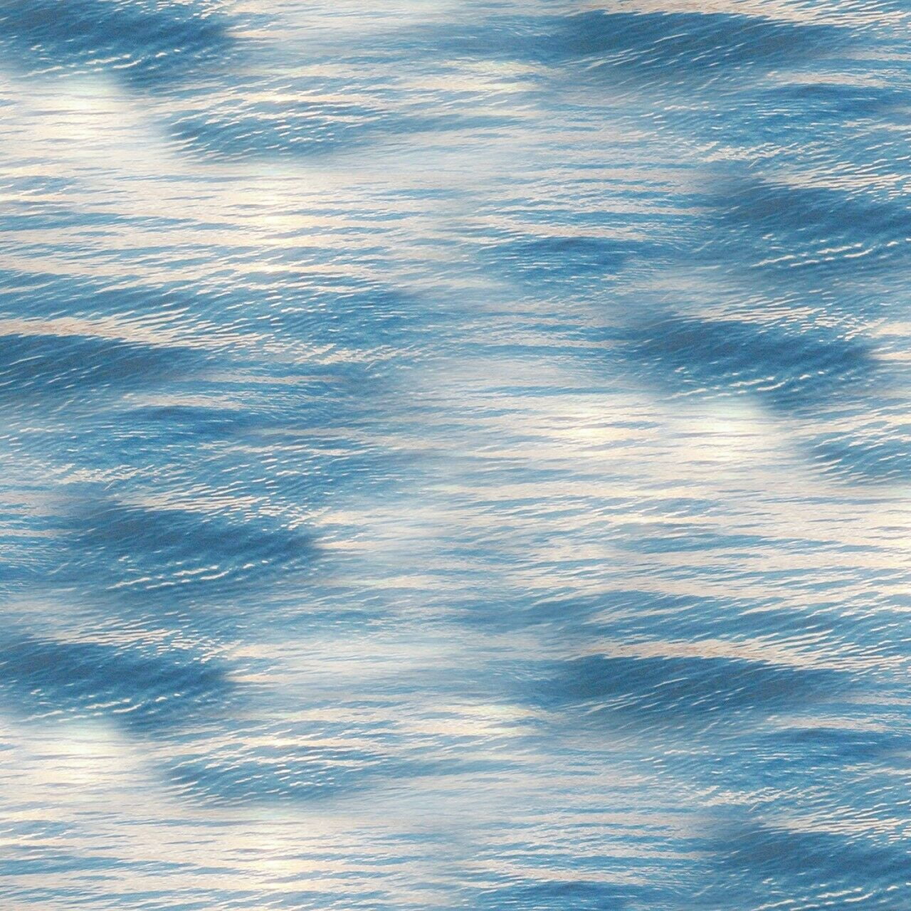 Nature Blue Water With White Cotton Fabric by Timeless Treasures