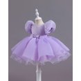thumbnail image 3 of Nyeemya Baby Toddler Flower Girl Sequin Lace Bowknot Princess Dress Birthday Party Ball Gown Purple 110, 3 of 5