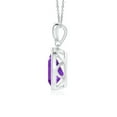 thumbnail image 2 of ANGARA Natural 1.05 Ct. Amethyst with Diamond Dangle Pendant Necklace in Sterling Silver for Women with 18 Inch Chain, 2 of 9