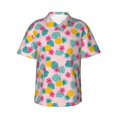 thumbnail image 2 of Goofa Pineapple And Leaves Hawaiian Shirt for Men, Unisex Summer Beach Casual Short Sleeve Button Down Shirts,Aloha Tropical Floral print shirt-Medium, 2 of 9