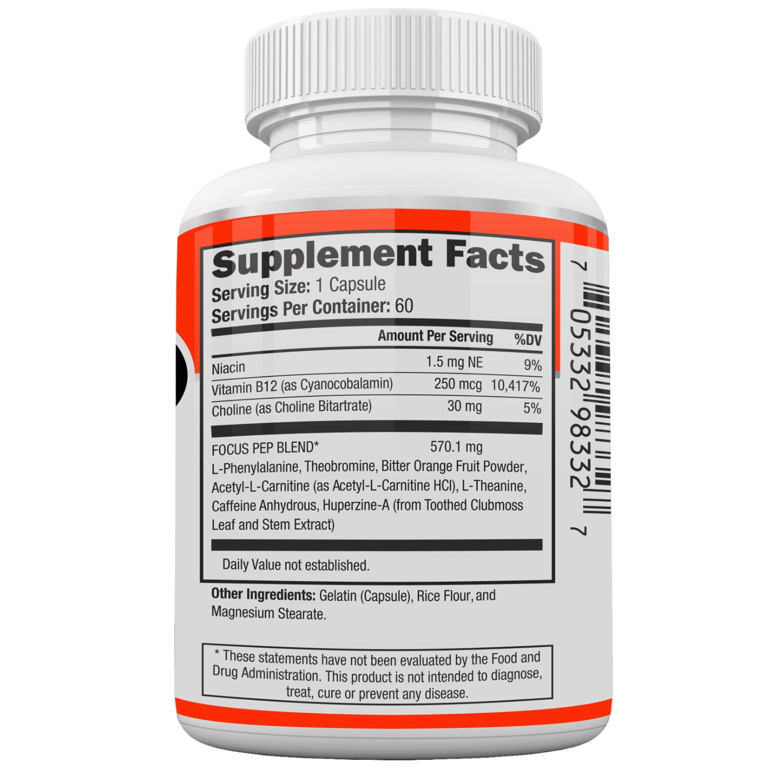 Focus Pep- Over The Counter Stimulants to Speed Up Naturally: Study Alternative and Best Energy Supplements for Nootropic Brain Boosting, 60 Pills