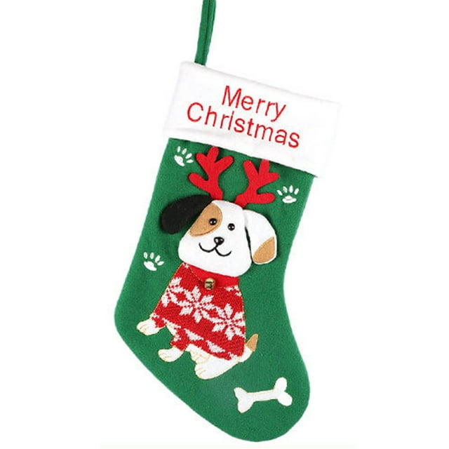 FAROOT Sac à Bonbons Suspendu en Forme de Bas de Noël, Pochette de Rangement pour Biscuits de Noël
