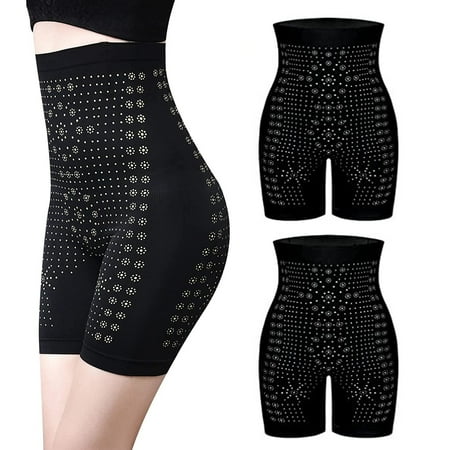 

Women Unique Fiber Restoration Shaper Fat Burning Body Strong Shaping Briefs Tummy Control High Waist Underwear 2PCS-Black