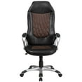 thumbnail image 6 of Flash Furniture High Back Brown Fabric and Black Vinyl Executive Swivel Office Chair with Arms, 6 of 6