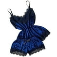 thumbnail image 3 of Wangmeiwg Women's Pajama Sets Satin Sleepwear Set For Women Elegant V-Neck Camisole And Comfortable Shorts Pajama Outfit S Dark Blue, 3 of 9