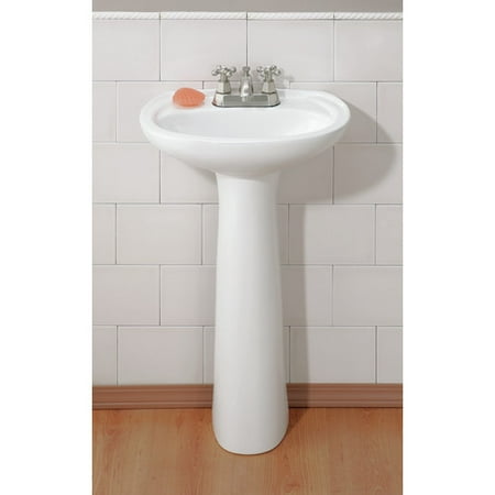 Fiore Pedestal - Cheviot Products Fiore Vitreous China 19'' Pedestal Bathroom Sink with Overflow