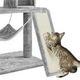 thumbnail image 5 of Alden Design 63″H Multi Level Cat Tree Condo with Basket & Hammock & Scratching Post, Light Gray, 5 of 7