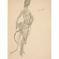 thumbnail image 2 of Charles Demuth 11x14 Black Ornate Wood Framed Double Matted Museum Art Print Titled: Costume Drawing; Devil As&nbsp;Lady (ca.&nbsp;1907), 2 of 5