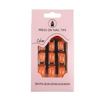 Designs Color No Glue 24 Pcs OnNails Medium Multicolor Short Squoval Shape Peel & Easy Apply Hassle Removal Set