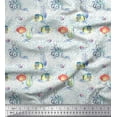 thumbnail image 1 of Soimoi Poly Georgette Fabric Fish & Octopus Ocean Fabric Prints by Yard 42 Inch Wide, 1 of 3